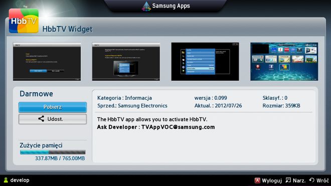 Interaktywna telewizja hybrydowa HbbTV w telewizorach Samsung serii E
