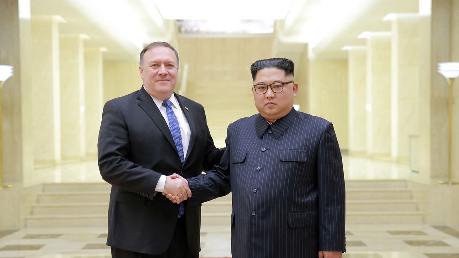 Mike Pompeo i Kim Dzong Un w Pjongjangu