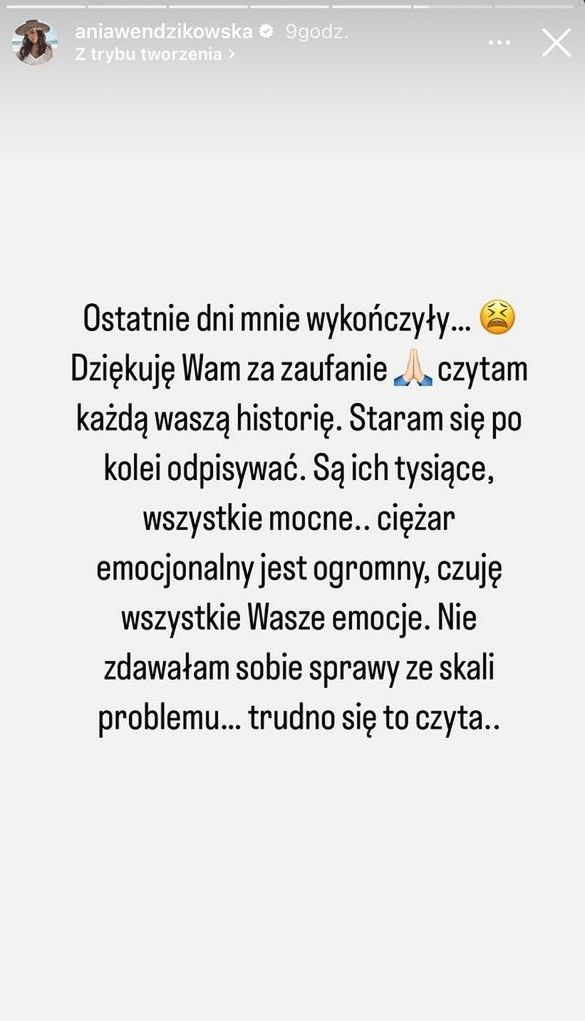 Anna Wendzikowska wydała oświadczenie