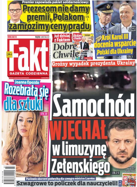 Joanna Opozda - okładka Fakt 16.9.22
