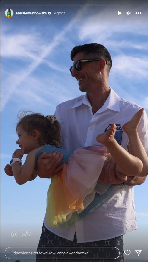 Robert Lewandowski z córką Laurą - urodziny
