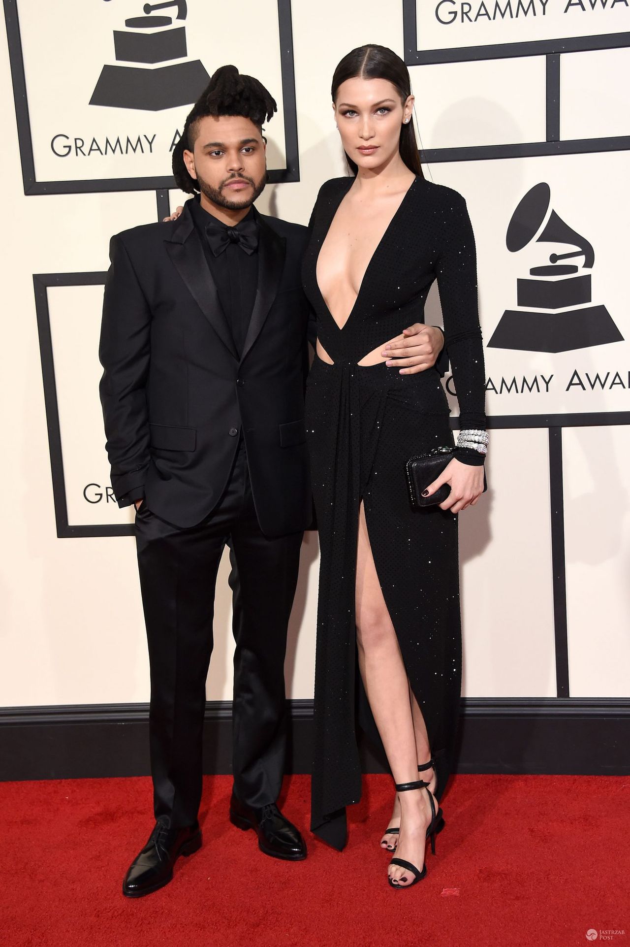 The Weeknd i jego dziewczyna Bella Hadid, Grammy 2016 (fot. ONS)