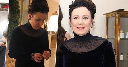 Olga Tokarczuk odbierając Nobla oddała hołd swoją kreacją. Jaki sekret skrywa jej piękna suknia?