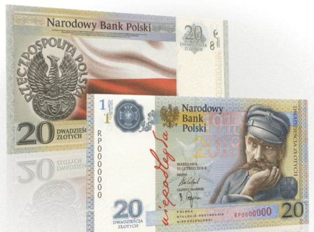 20-złotowy banknot z Piłsudskim. Tak NBP świętuje sto lat niepodległości
