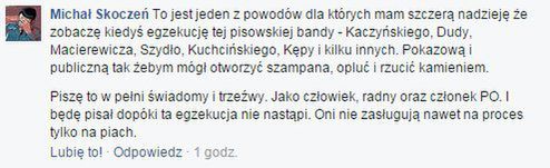 Kontrowersyjny wpis radnego PO na Facebooku 