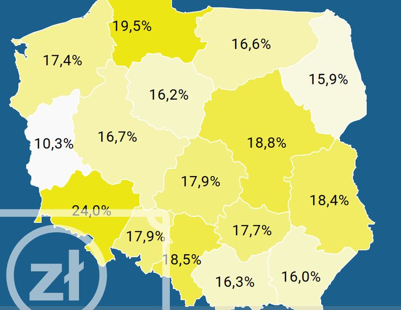 Najwyższe stawki podatków płacą firmy z województwa dolnośląskiego