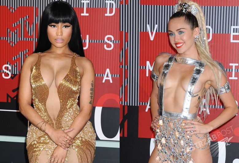 Ostre starcie pomiędzy Nicki Minaj i Miley Cyrus podczas MTV VMA 2015. Padły ostre słowa i przekleństwa [WIDEO]