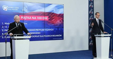 Jarosław Kaczyński i Mateusz Morawiecki zaprezentowali program PiS na 100 dni rządów