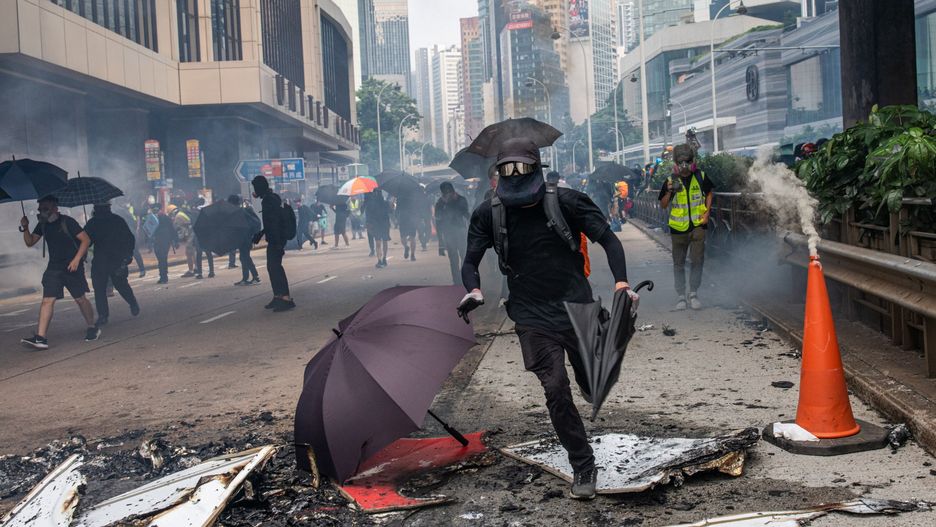Protesty w Hongkongu organizowane są od połowy czerwca. Manifestanci na ulicach Hongkongu 29 września br.