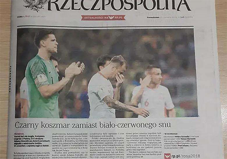 Nagłówki gazet po meczu Polska-Kolumbia