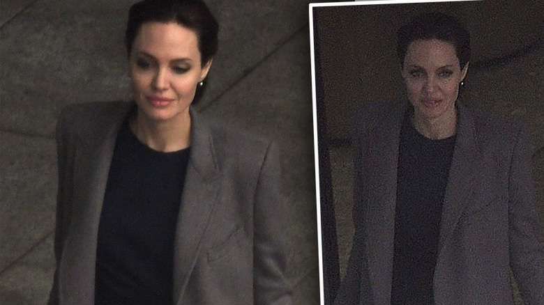 Angelina Jolie z dwiema drogimi torbami na lotnisku