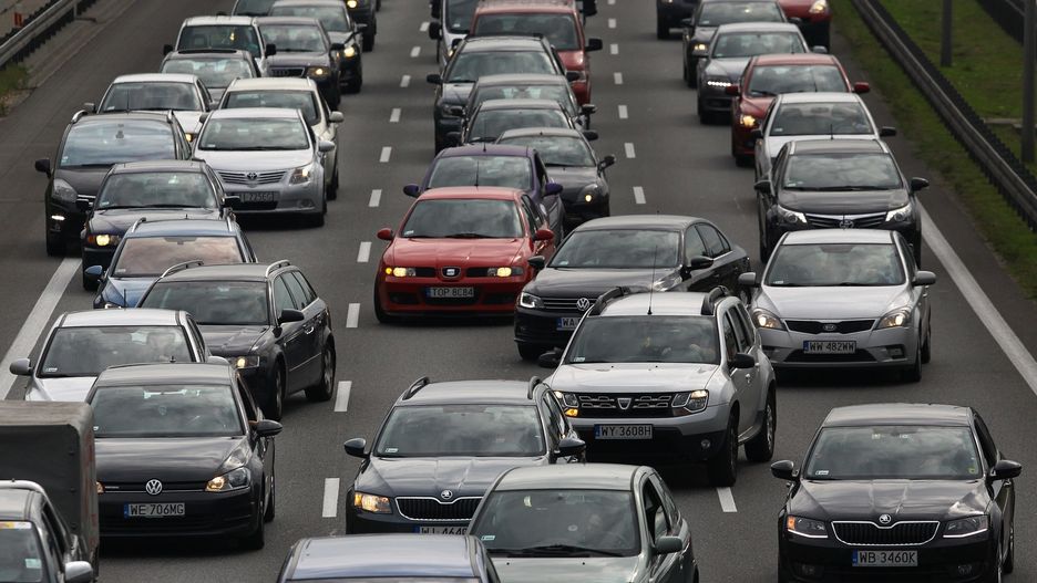Korek na trasie S8 w Warszawie.