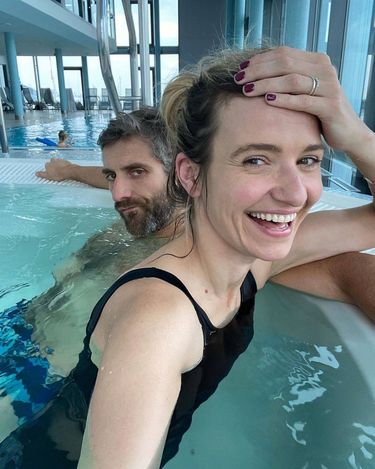 Joanna Koroniewska i Maciej Dowbor na basenie