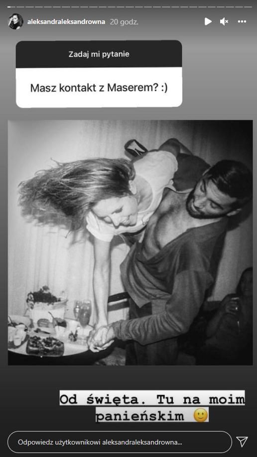 Aleksandra Kwaśniewska i Rafał Maserak. Skrin z InstaStories