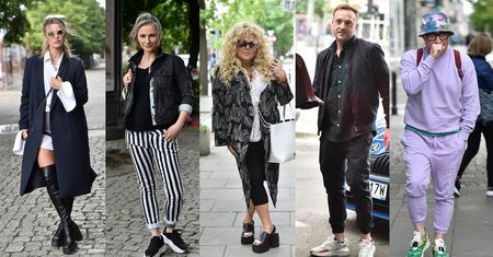 Gwiazdy przed studiem „DDTVN”. Mateusz i Magda Gesslerowie, a także byłe Wiśniewskiego: Mandaryna i Świątczak