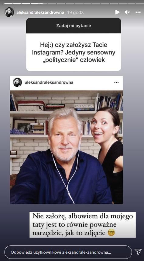 Ola Kwaśniewska o Instagramie swojego ojca
