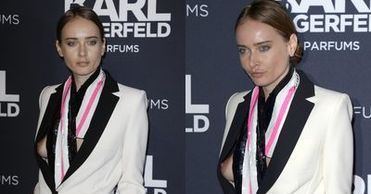 Olga Sorokina pokazała za dużo na przyjęciu u Karla Lagerfelda!