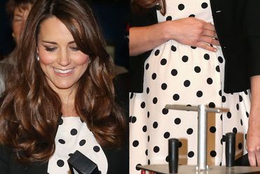 Kate Middleton w uroczej sukience w groszki