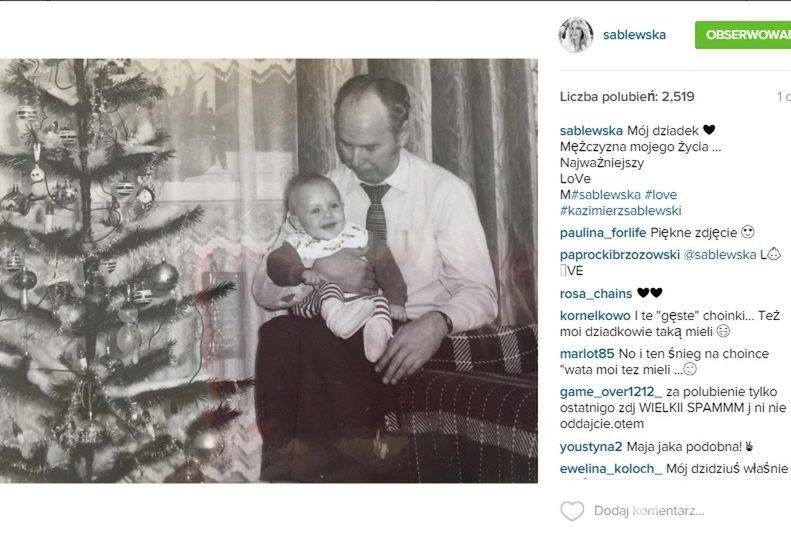 Mała Maja Sablewska z dziadkiem
