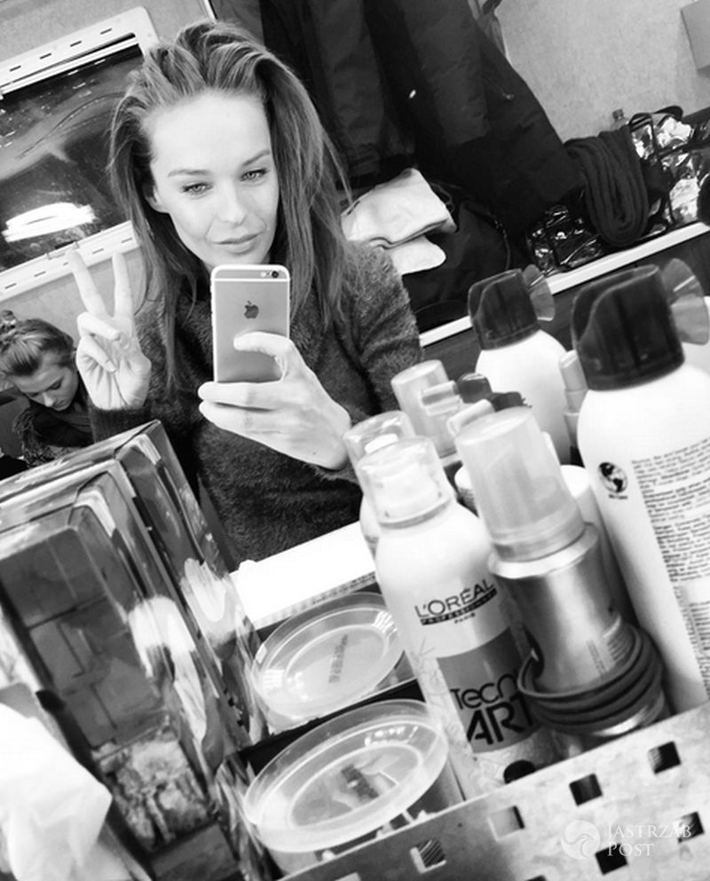 Kasia Sowińska na planie "Ojca Mateusza"