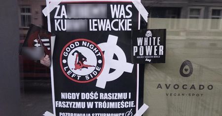 Wulgarne plakaty z groźbami, zniszczone elewacje. Atak na wegańskie restauracje w Gdańsku