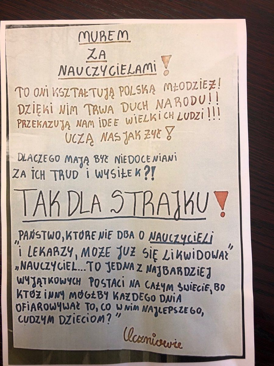 Strajk nauczycieli. W sieci rozchodzi się plakat uczniów