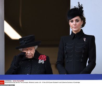 Smutna księżna Kate na uroczystościach. Oddała hołd babci