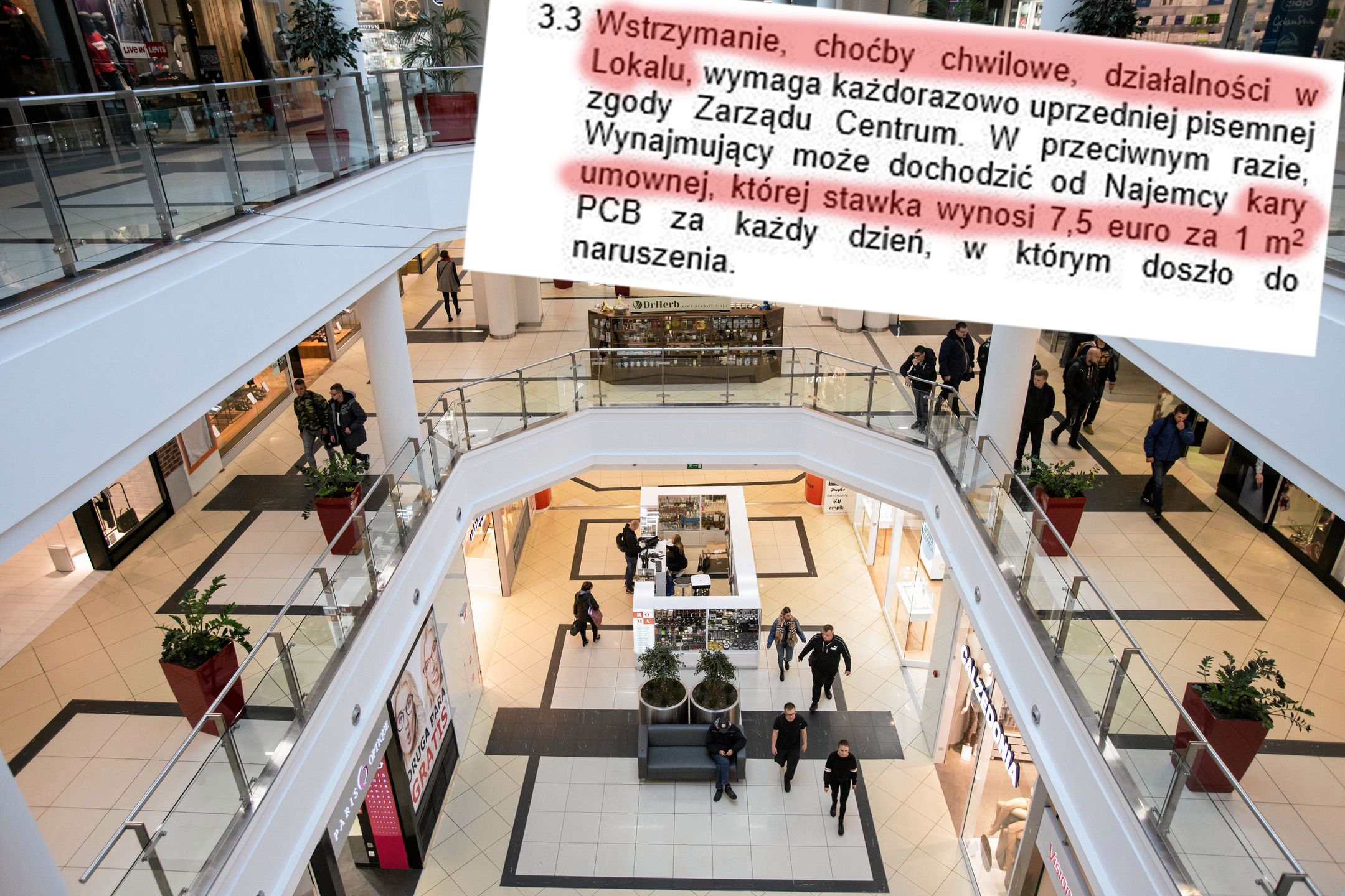 Zarządca galerii wprowadził kary dla tych, którzy nie chcą otworzyć biznesu w wolne niedziele