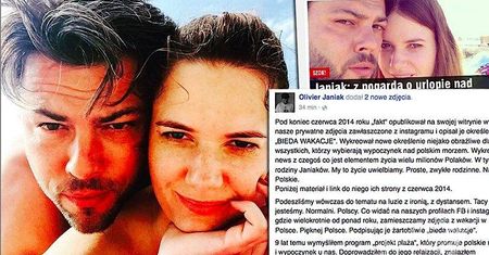Fakt napisał o "bieda wakacjach" Janiaka i Malinowskiej. Olivier ostro odpowiada i zapowiada walkę w sądzie