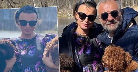 Kasia Sokołowska kwitnie w ciąży podczas spaceru z ukochanym. Nawet pod obszerną sukienką jej brzuszek jest już mocno widoczny