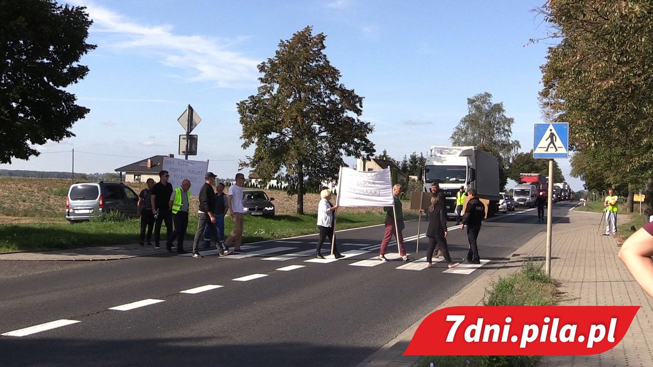 Blokada na DK 10 w Witankowie