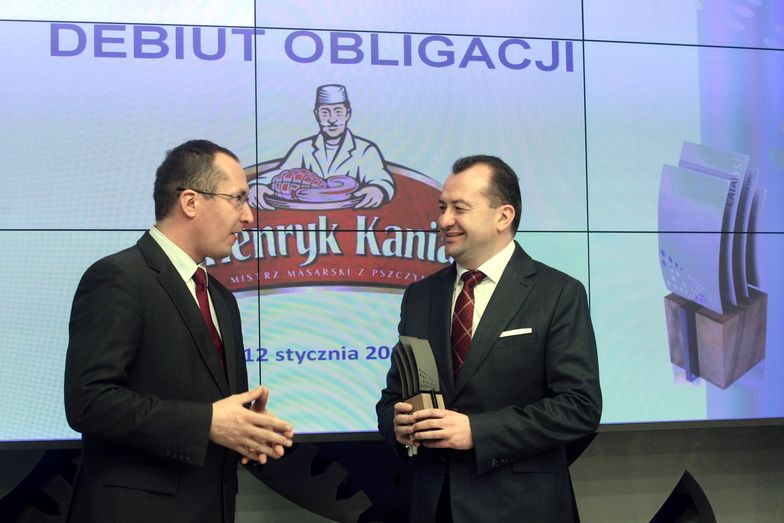 Henryk Kania (z prawej) podczas debiutu obligacji ZM Henryk Kania na rynku Catalyst warszawskiej GPW.