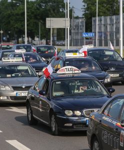 Protest taksówkarzy przeciwko nieuczciwej konkurencji