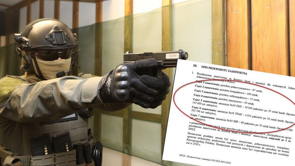 Skarbówka kupuje pistolety dla funkcjonariuszy. 