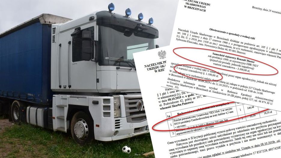 Od obrączki po TIR-a. Oto co można kupić od skarbówki. 