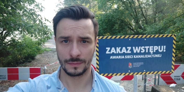 Nasz reporter Marcin Łukasik w okolicach oczyszczalni Czajka.