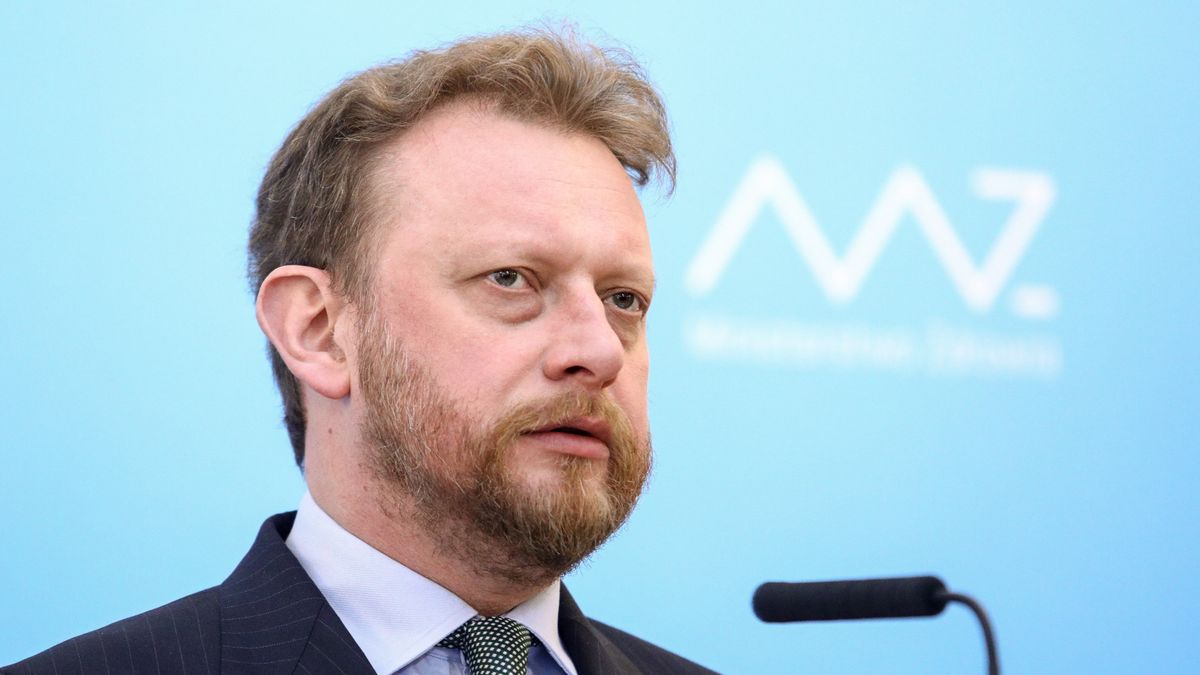 Minister Zdrowia Łukasz Szumowski podczas konferencji odnośnie bieżącej sytuacji  związanej z pandemią koronawirusa.