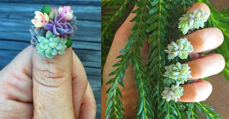 Żywe rośliny na paznokciach. Nietypowy manicure