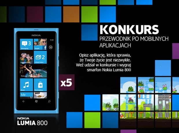 Konkurs: Moja Aplikacja - wygraj telefon Nokia Lumia 800!