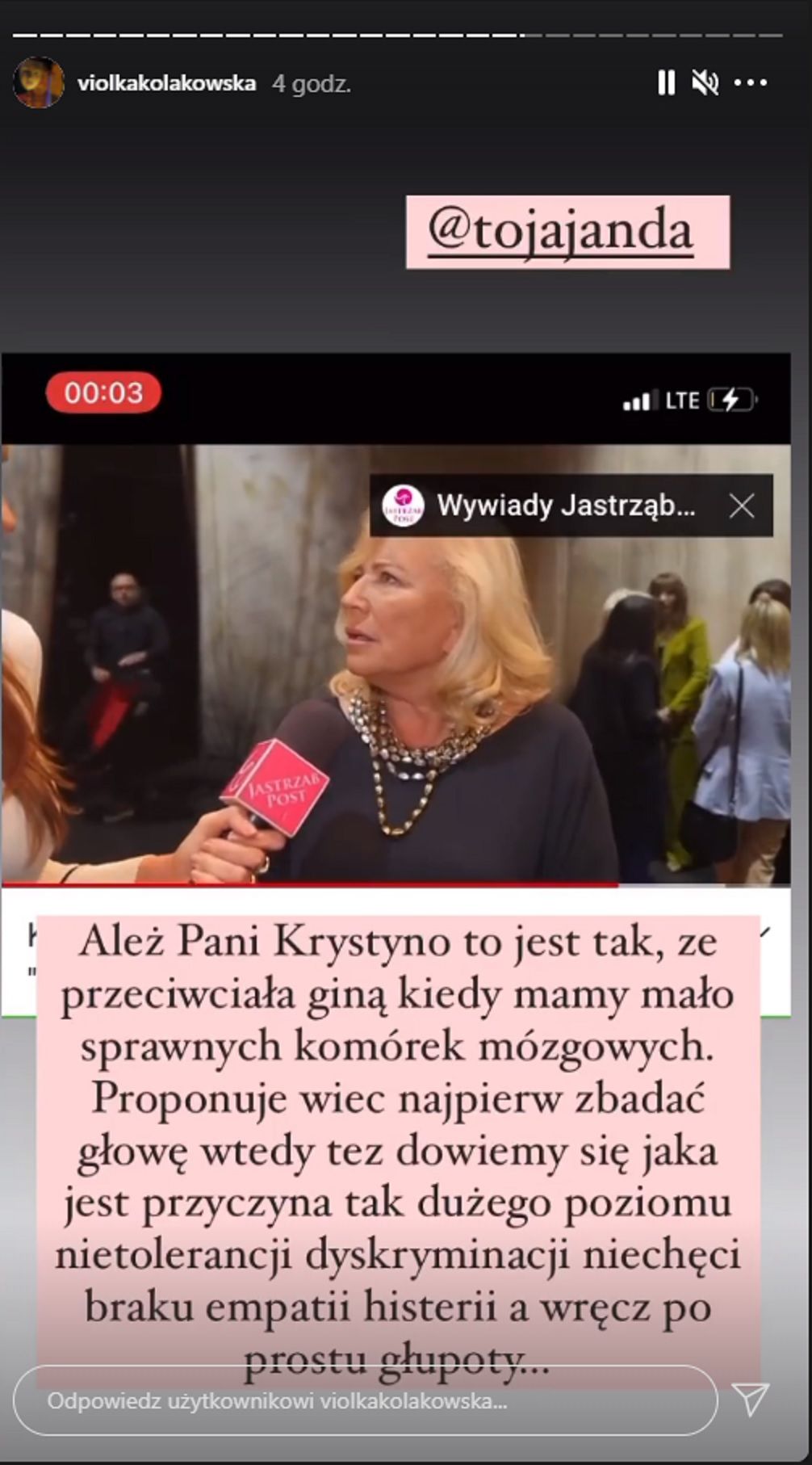 Viola Kołakowska o Krystynie Jandzie