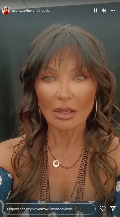 Iwona Pavlovic z filtrami na twarzy