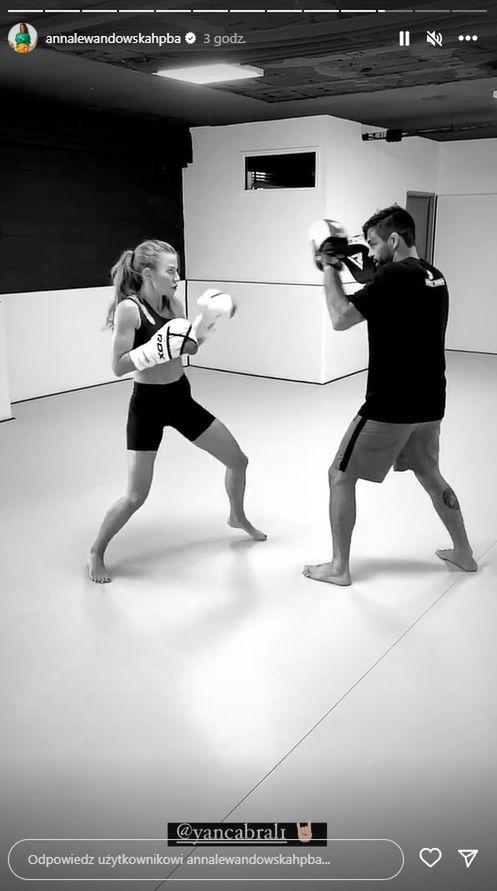 Anna Lewandowska na treningu boksu