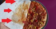 Odsączyłam tłuszcz z mrożonej pizzy z supermarketu. Ręcznik papierowy nim ociekał