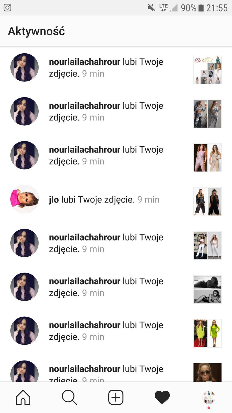 Jennifer Lopez obserwuje profil Moniki Chojdak @belikejlo