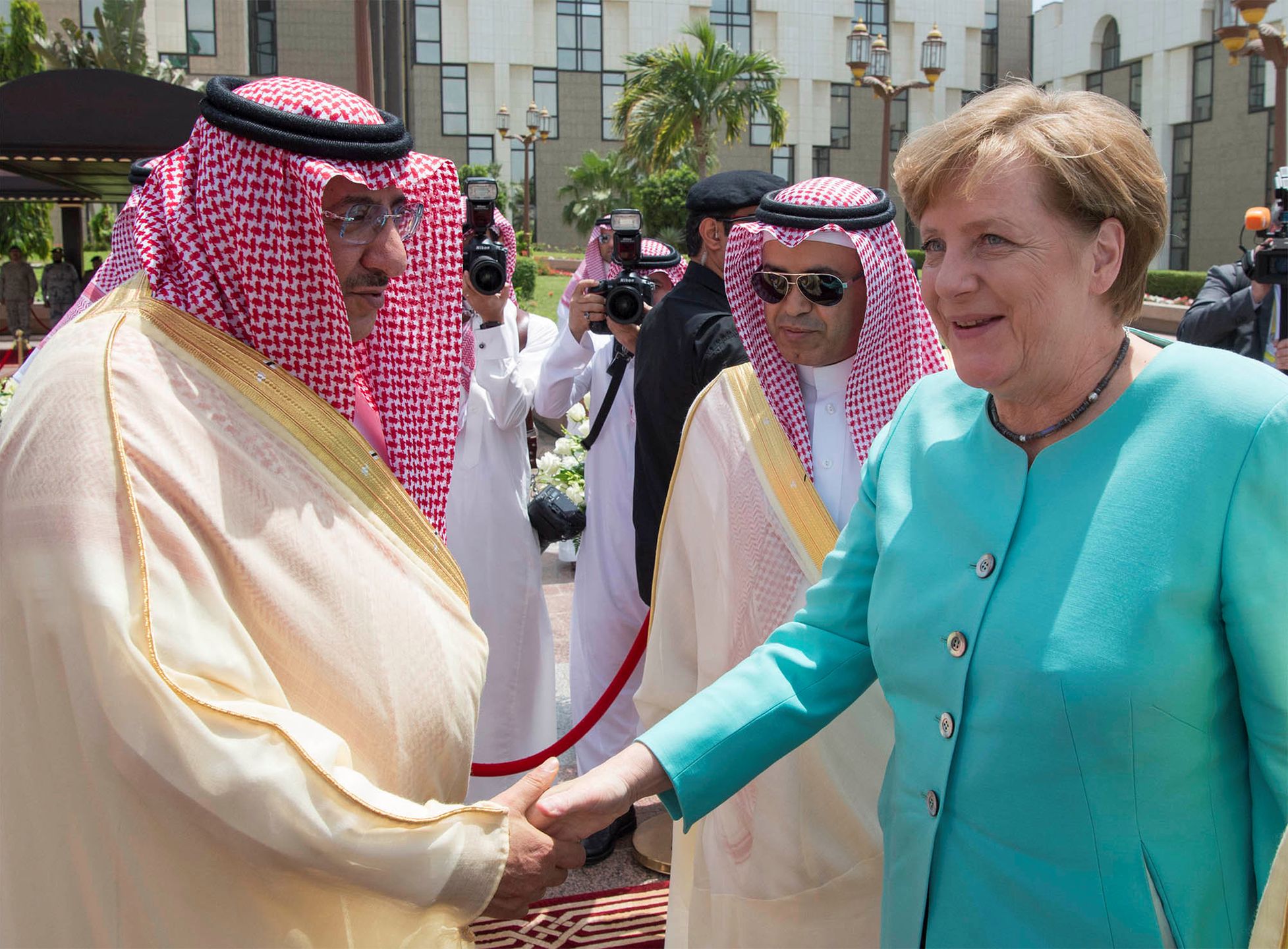 Angela Merkel i książę Muhammad ibn Najif w Arabii Saudyjskiej