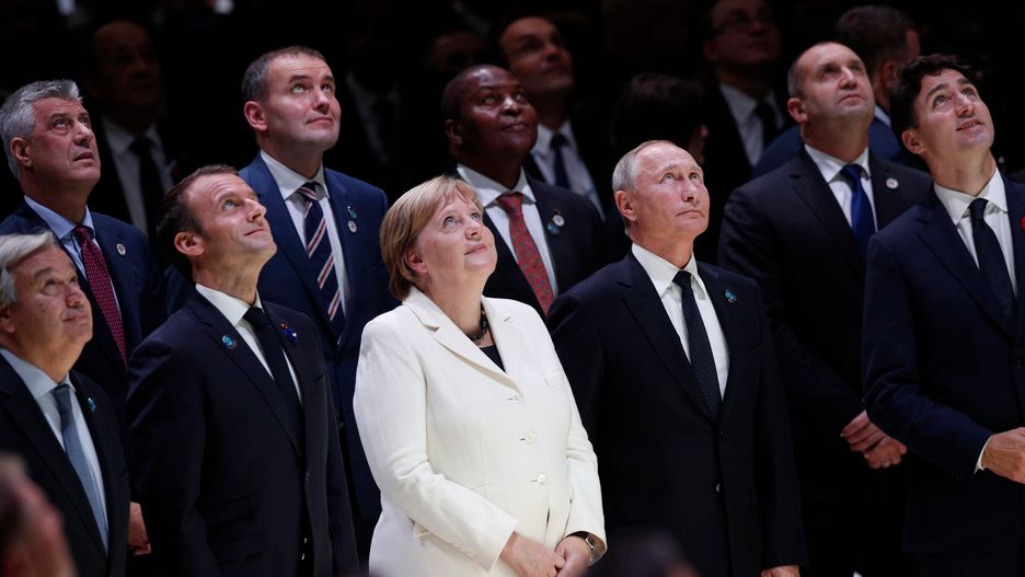 Macron, Merkel i Putin