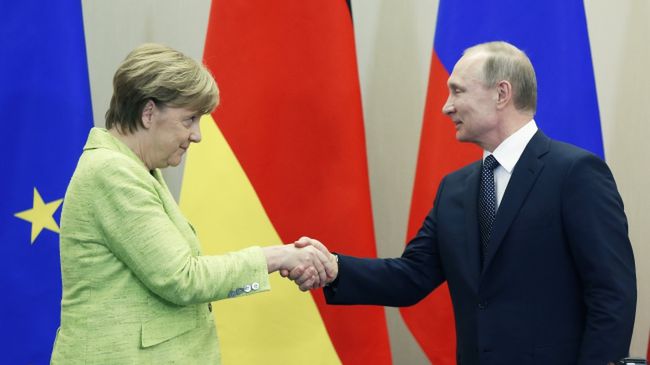 Angela Merkel i Władimir Putin w Soczi