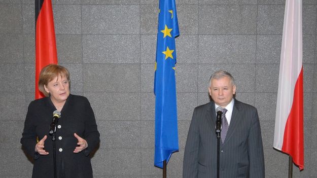 Angela Merkel podczas spotkania z Jarosławem Kaczyńskim w Warszawie