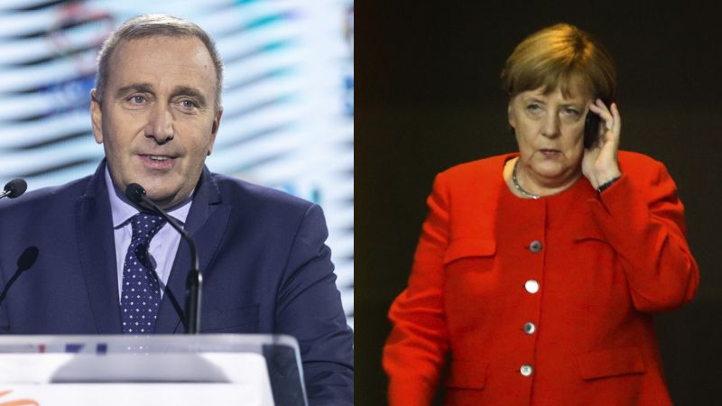 Grzegorz Schetyna, szef PO i Angela Merkel, kanclerz Niemiec.