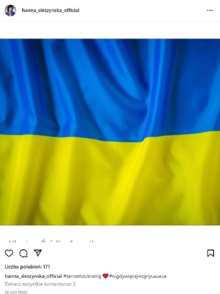 Hanna Śleszyńska solidaryzuje się z Ukrainą